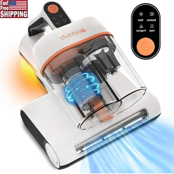 500W Mattress Vacuum Cleaner UV Light 7-16Kpa Strong Suction 6 Stage Filtration System Hot Air Drying Lightweight Cleaner